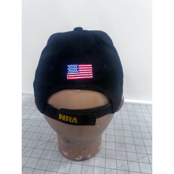 NRA Black Baseball Cap Yellow Embroidered Logo & Adjustable Strap vintage? - Picture 4 of 6